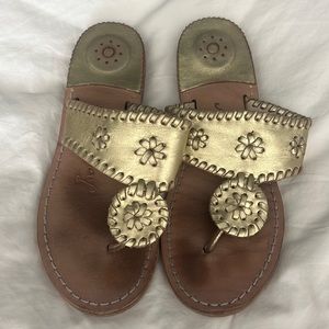 Jack Rogers miss Hamptons gold sandals, girls, size 2